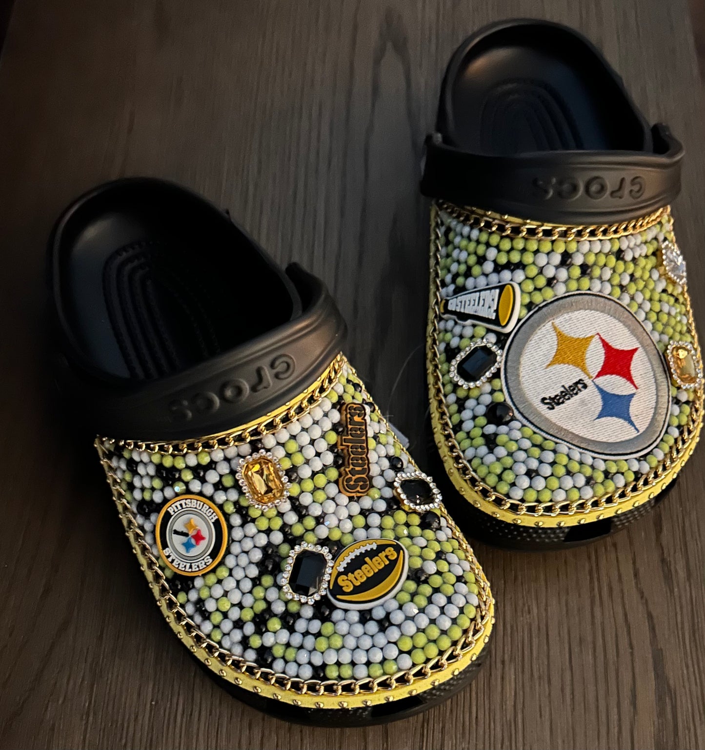 Women’s Steelers Custom Crocs - Size 6