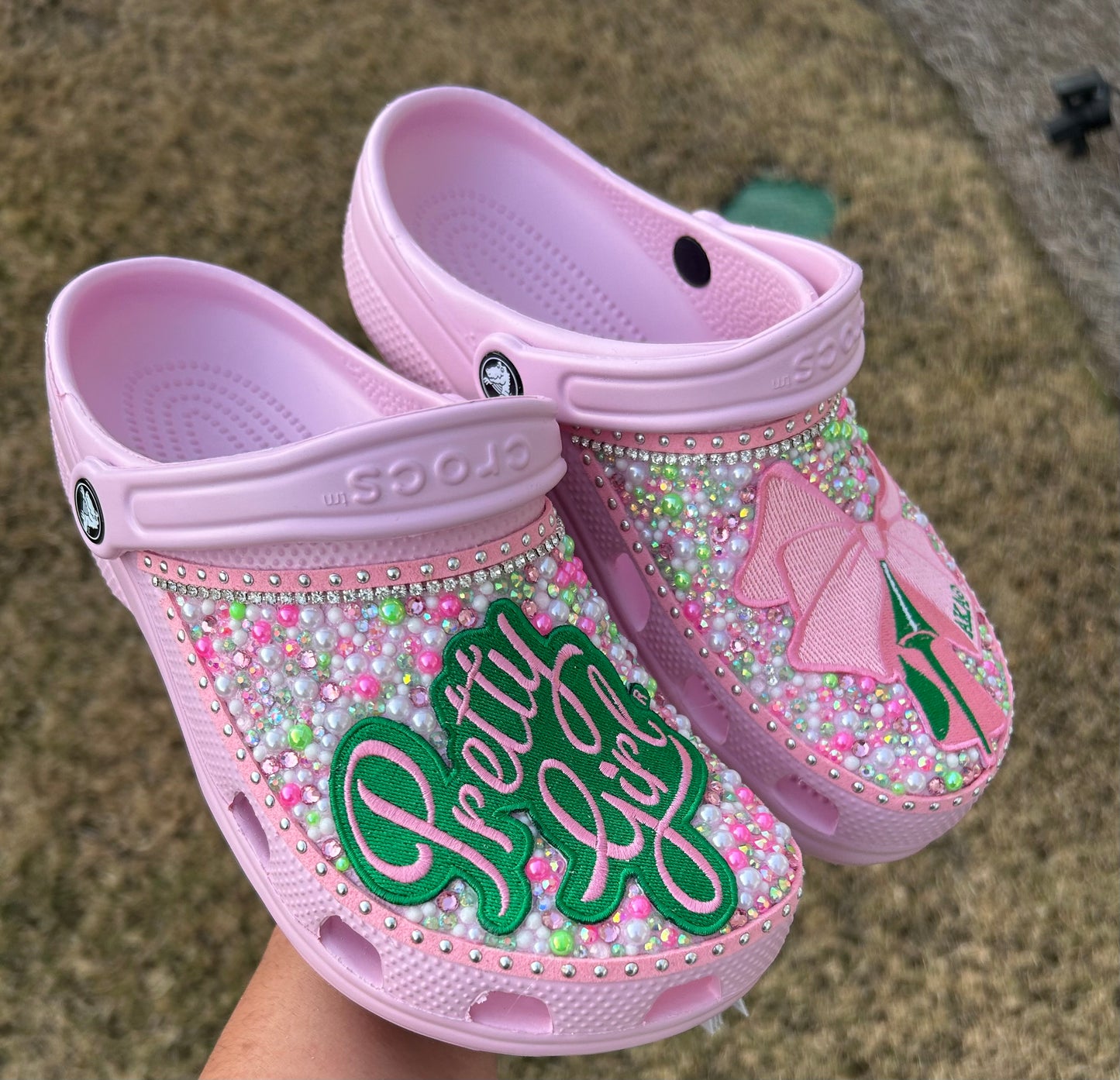 AKA Custom Crocs - Size 9 Ladies