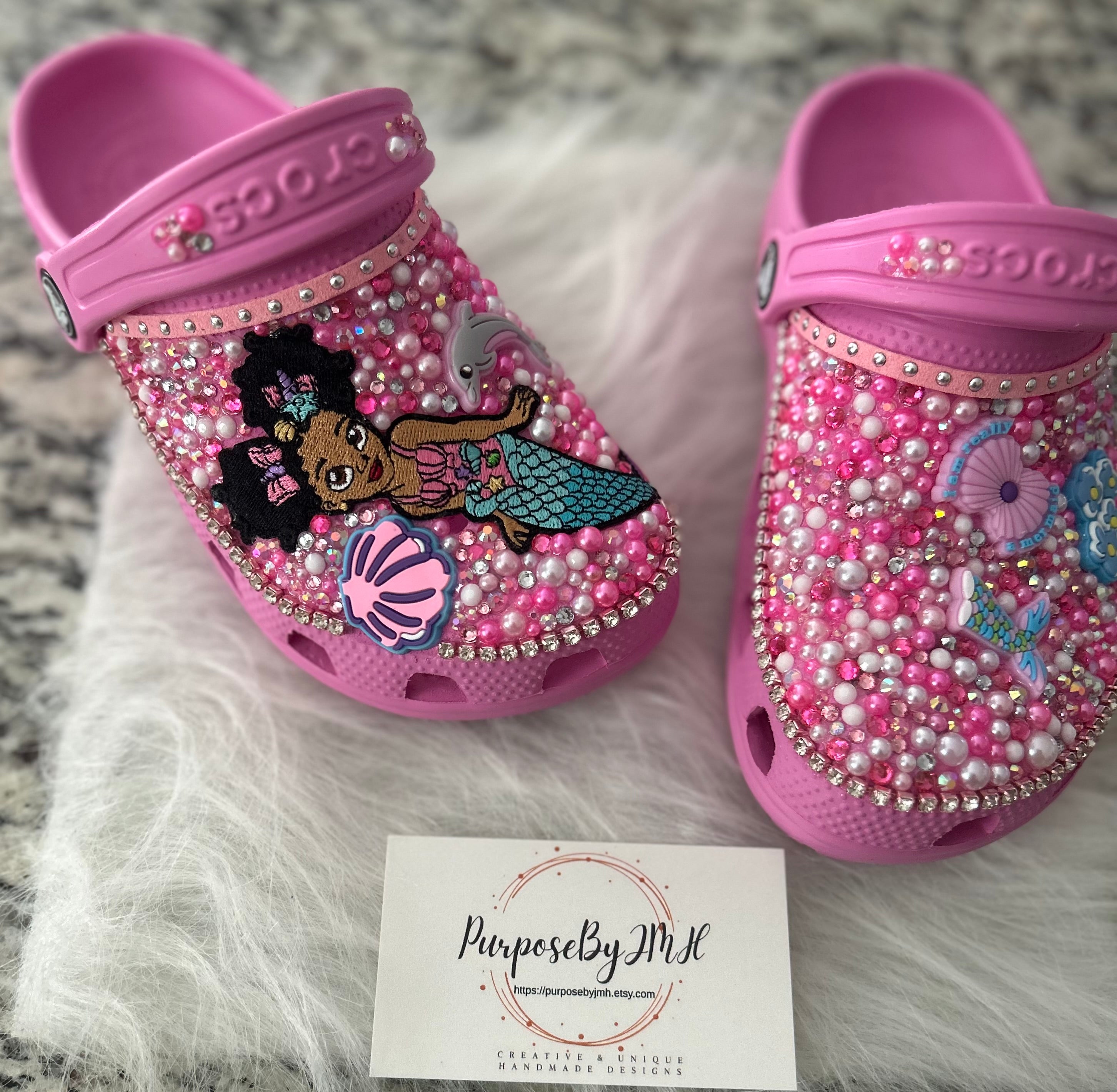 Pink Kids Mermaid Crocs Size 13c Purpose by JMH