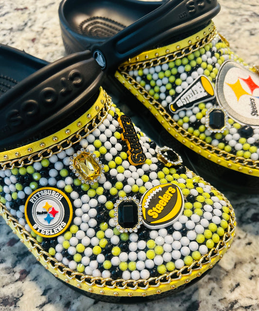 Women’s Steelers Custom Crocs - Size 6