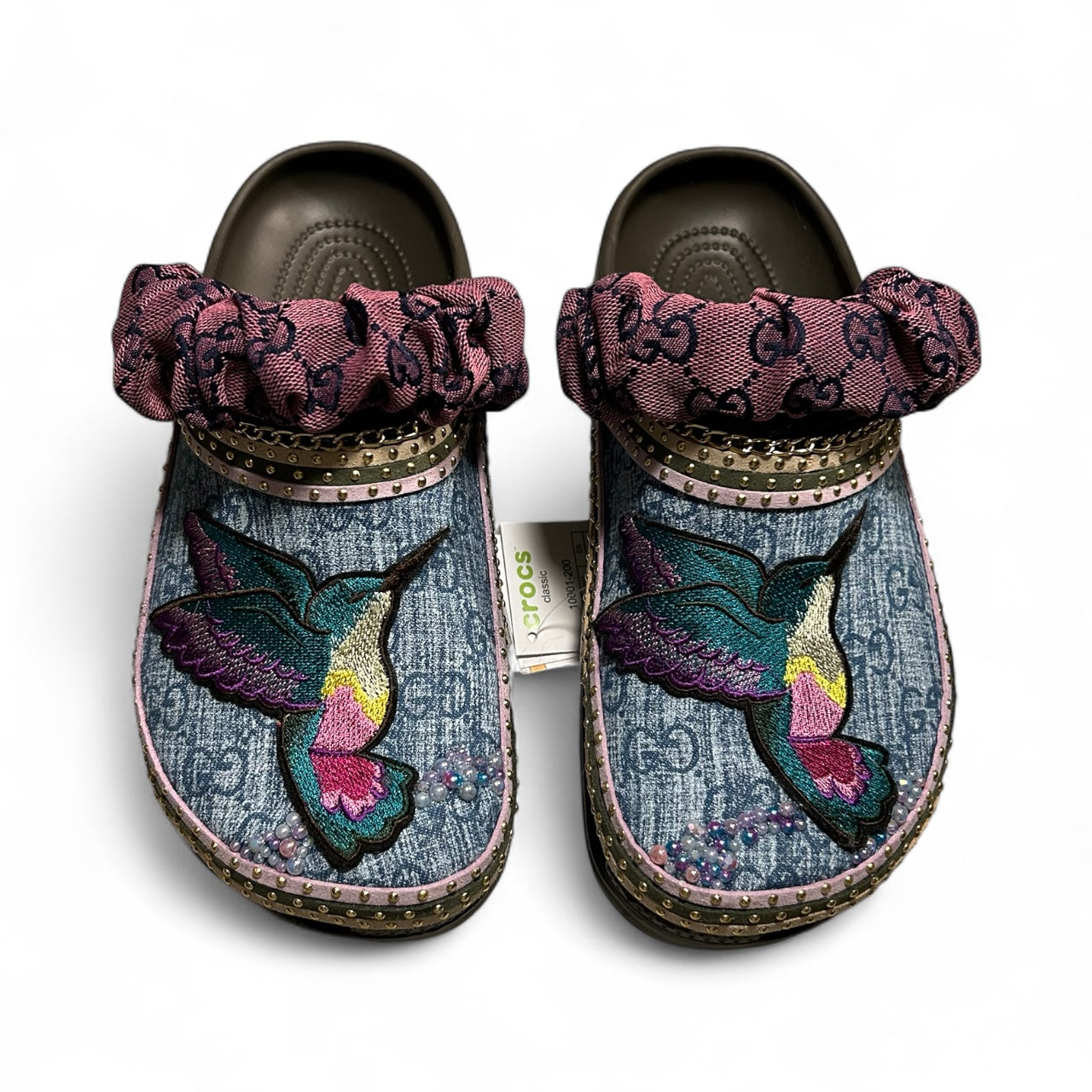 Hummingbird Designer Inspired Crocs - Ladies 9
